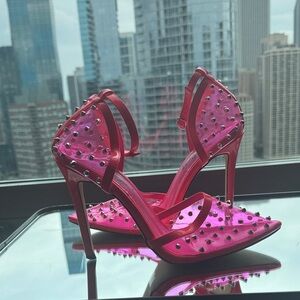 Chic Pink Studded Heels